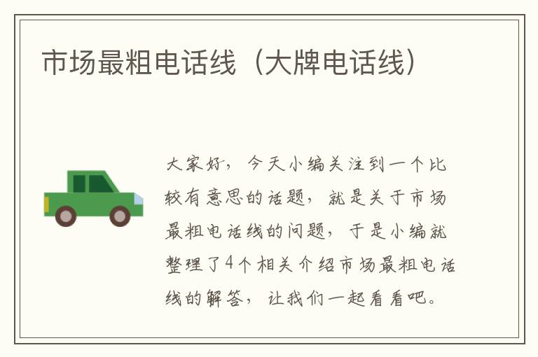 市场最粗电话线(大牌电话线)