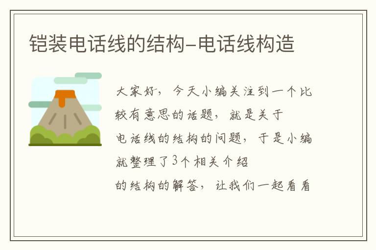 铠装电话线的结构-电话线构造