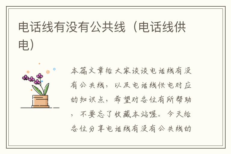 电话线有没有公共线(电话线供电)