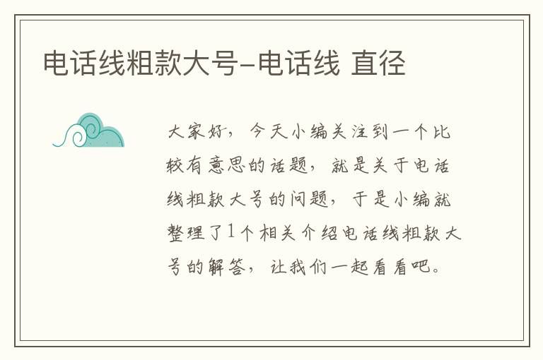 电话线粗款大号-电话线 直径