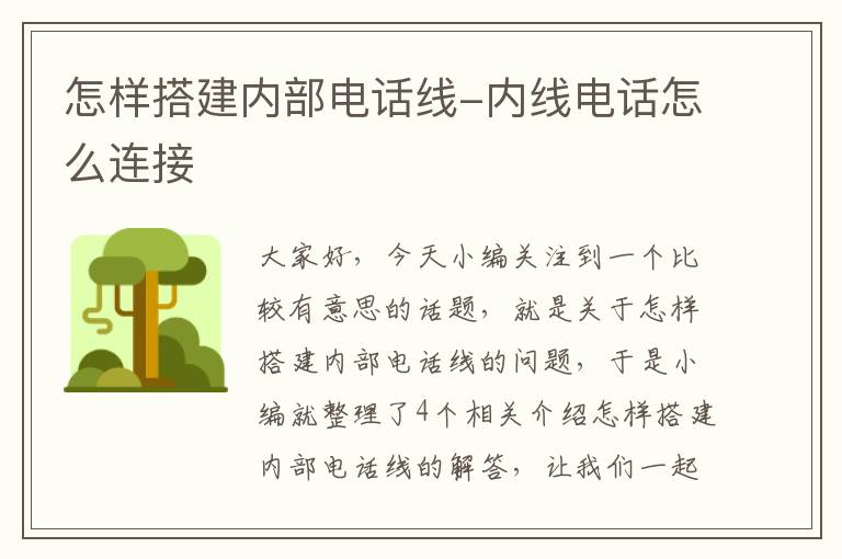 怎样搭建内部电话线-内线电话怎么连接