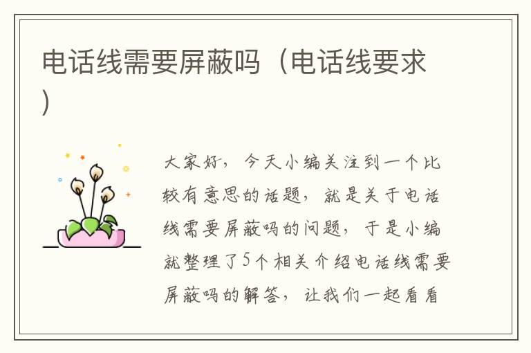 电话线需要屏蔽吗(电话线要求)