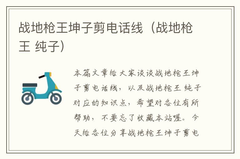 战地枪王坤子剪电话线(战地枪王 纯子)