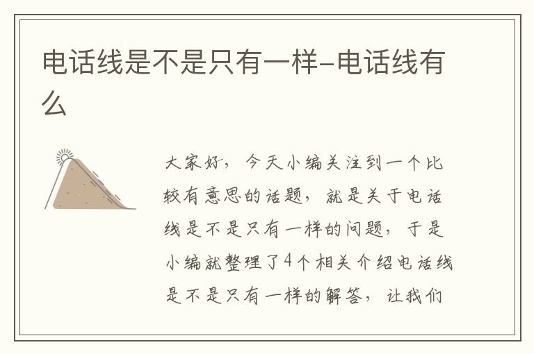 电话线是不是只有一样-电话线有么