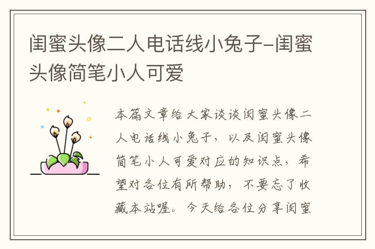 闺蜜头像二人电话线小兔子-闺蜜头像简笔小人可爱