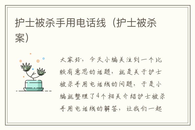 护士被杀手用电话线(护士被杀案)