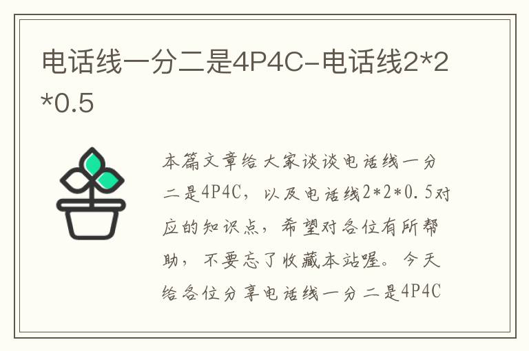 电话线一分二是4P4C-电话线2*2*0.5