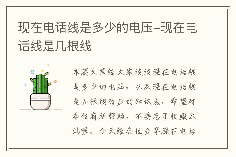 现在电话线是多少的电压-现在电话线是几根线