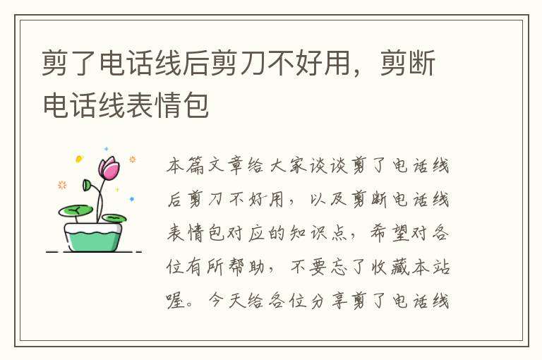 剪了电话线后剪刀不好用,剪断电话线表情包