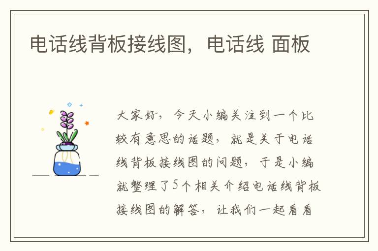 电话线背板接线图,电话线 面板