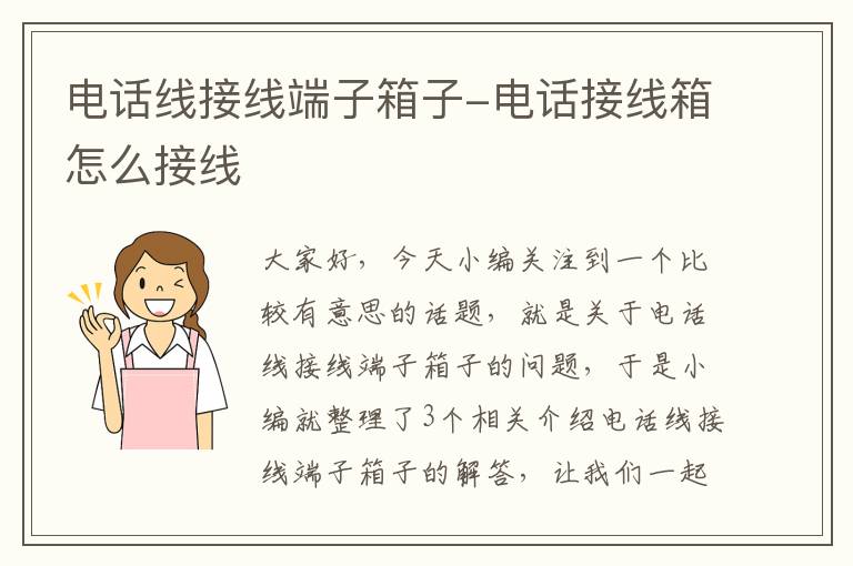 电话线接线端子箱子-电话接线箱怎么接线