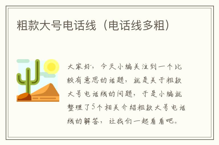粗款大号电话线(电话线多粗)