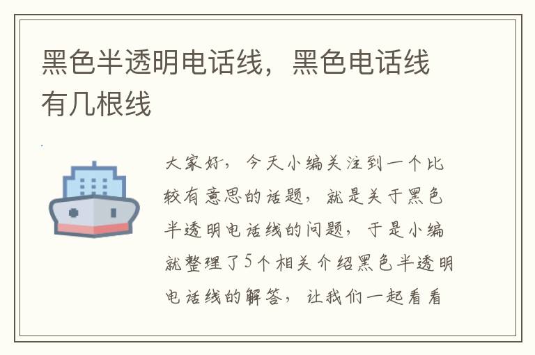 黑色半透明电话线,黑色电话线有几根线