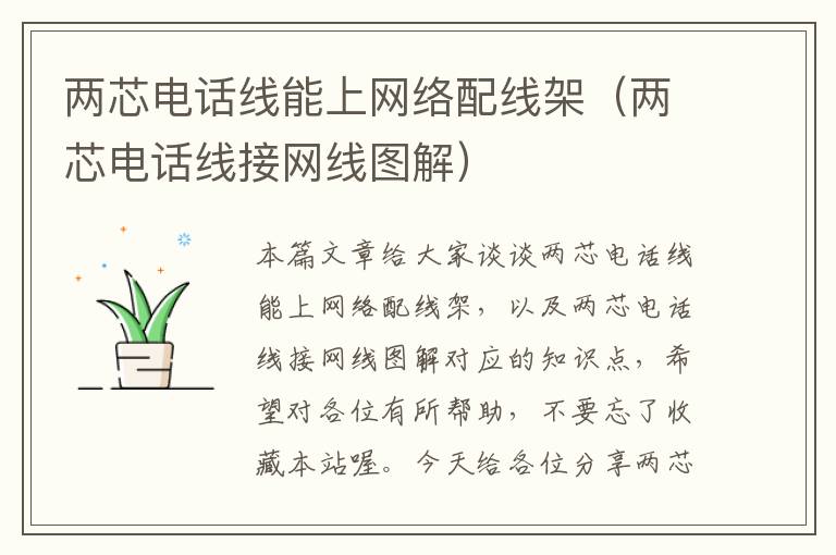 两芯电话线能上网络配线架(两芯电话线接网线图解)