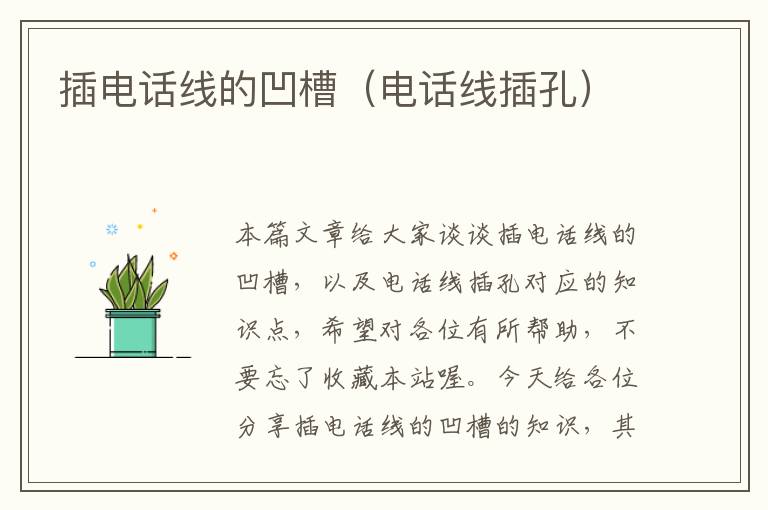 插电话线的凹槽(电话线插孔)