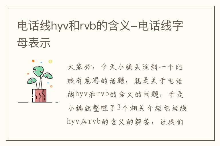 电话线hyv和rvb的含义-电话线字母表示