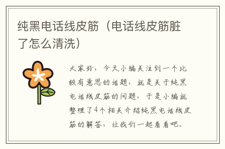纯黑电话线皮筋(电话线皮筋脏了怎么清洗)