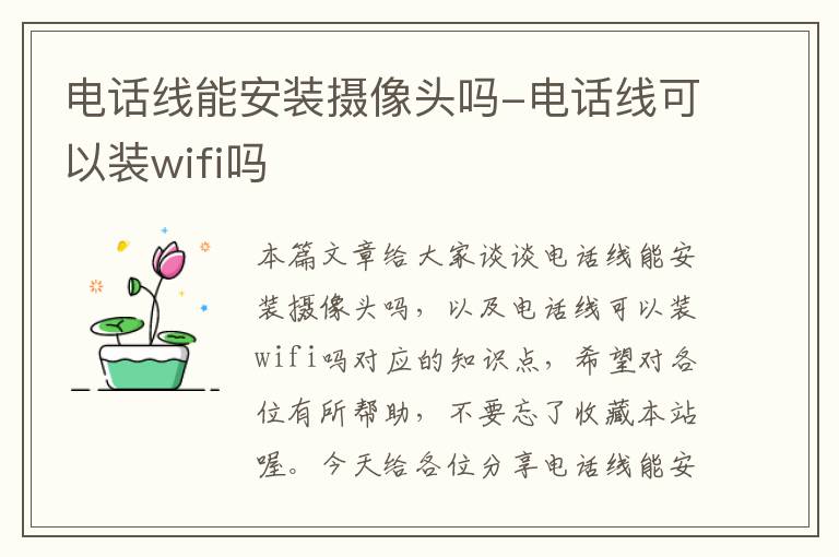 电话线能安装摄像头吗-电话线可以装wifi吗
