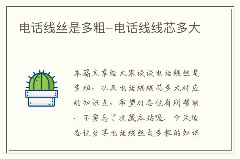 电话线丝是多粗-电话线线芯多大