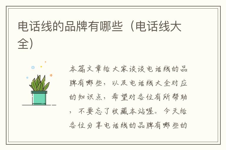 电话线的品牌有哪些(电话线大全)