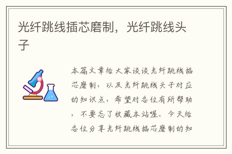 光纤跳线插芯磨制,光纤跳线头子