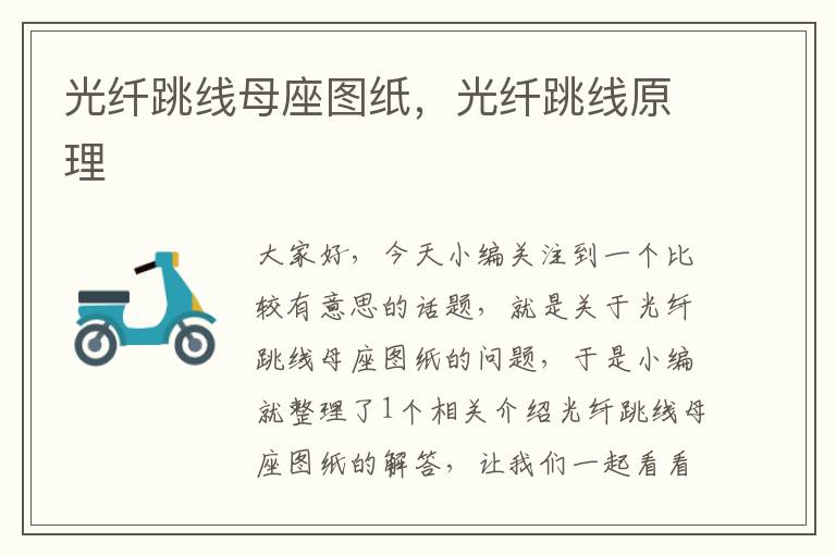 光纤跳线母座图纸,光纤跳线原理
