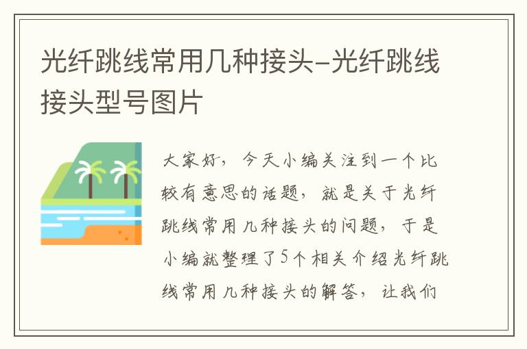 光纤跳线常用几种接头-光纤跳线接头型号图片