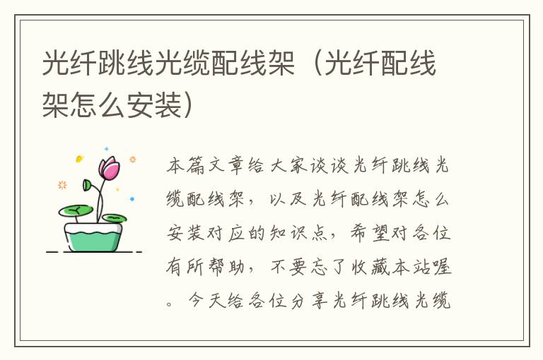 光纤跳线光缆配线架(光纤配线架怎么安装)