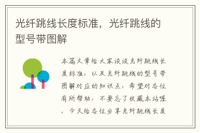 光纤跳线长度标准,光纤跳线的型号带图解