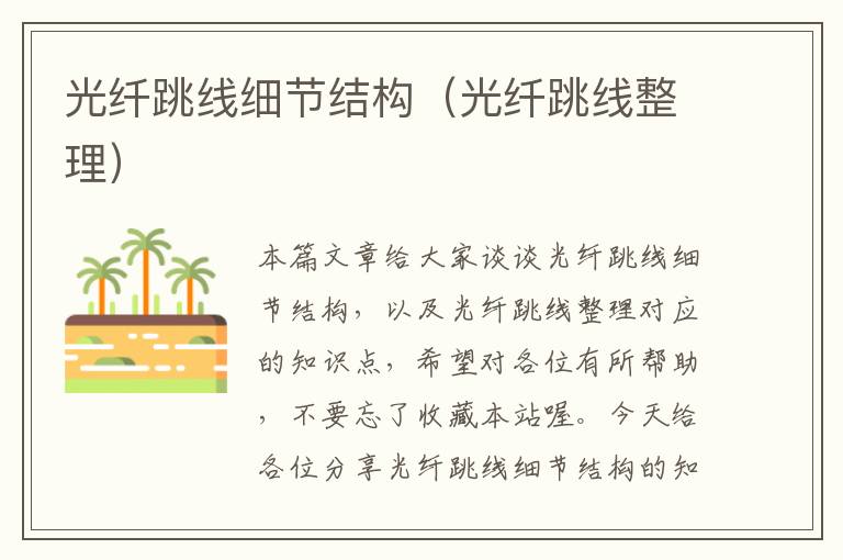 光纤跳线细节结构(光纤跳线整理)