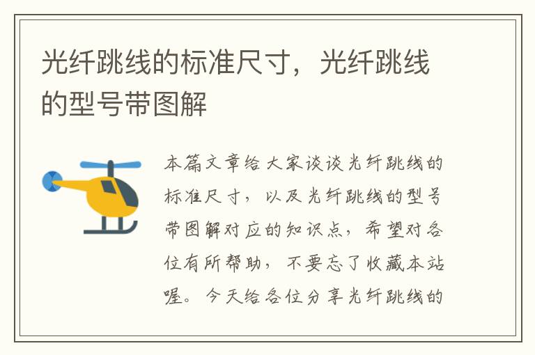 光纤跳线的标准尺寸,光纤跳线的型号带图解