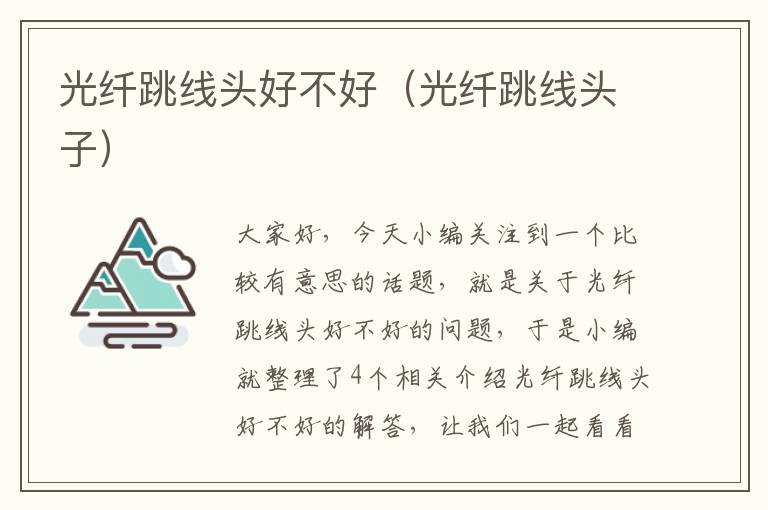 光纤跳线头好不好(光纤跳线头子)