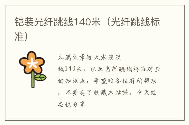 铠装光纤跳线140米(光纤跳线标准)