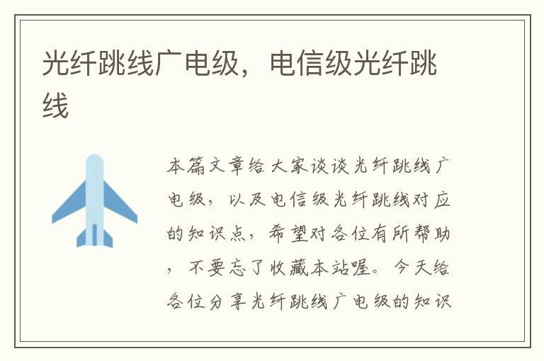 光纤跳线广电级,电信级光纤跳线