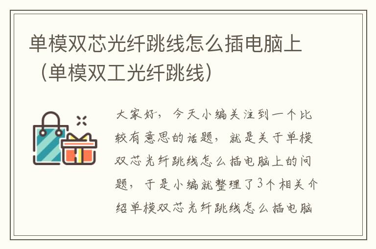 单模双芯光纤跳线怎么插电脑上(单模双工光纤跳线)