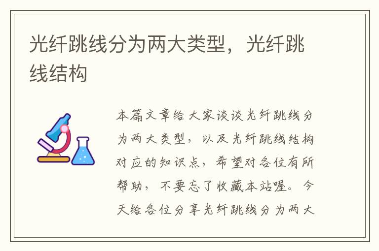 光纤跳线分为两大类型,光纤跳线结构