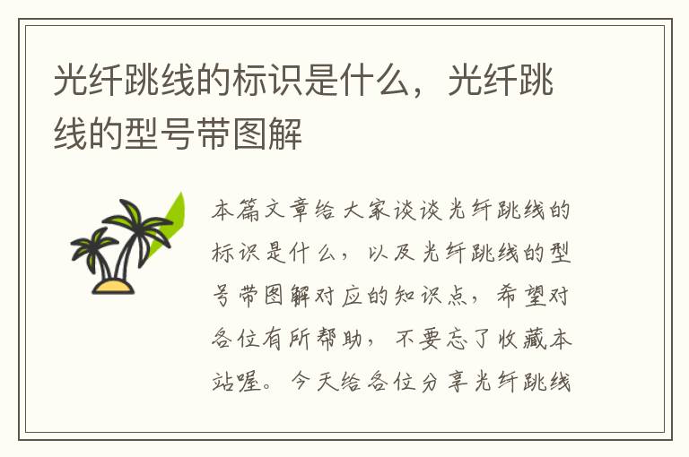 光纤跳线的标识是什么,光纤跳线的型号带图解
