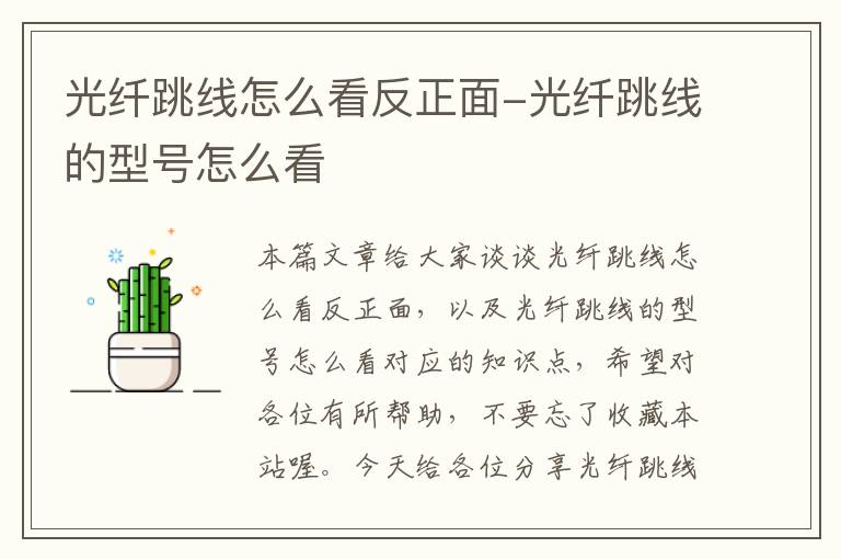 光纤跳线怎么看反正面-光纤跳线的型号怎么看