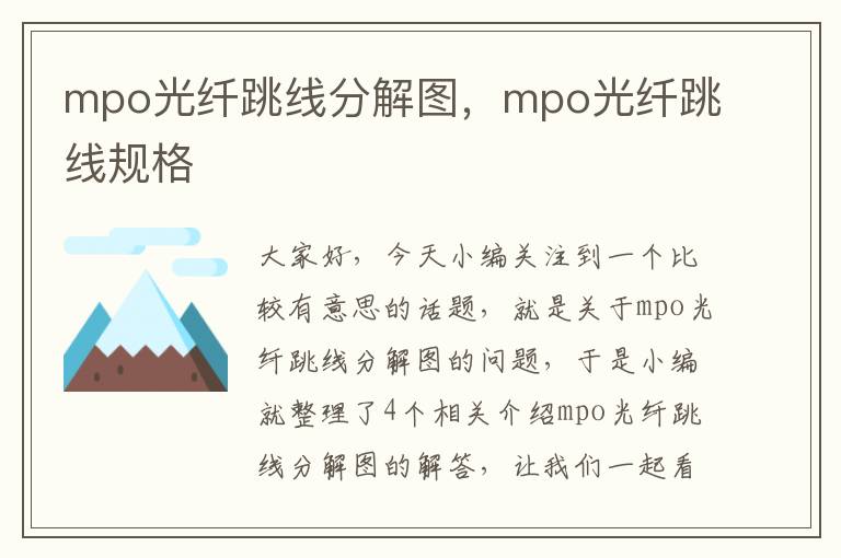 mpo光纤跳线分解图，mpo光纤跳线规格