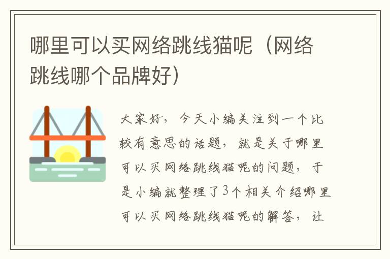 哪里可以买网络跳线猫呢(网络跳线哪个品牌好)
