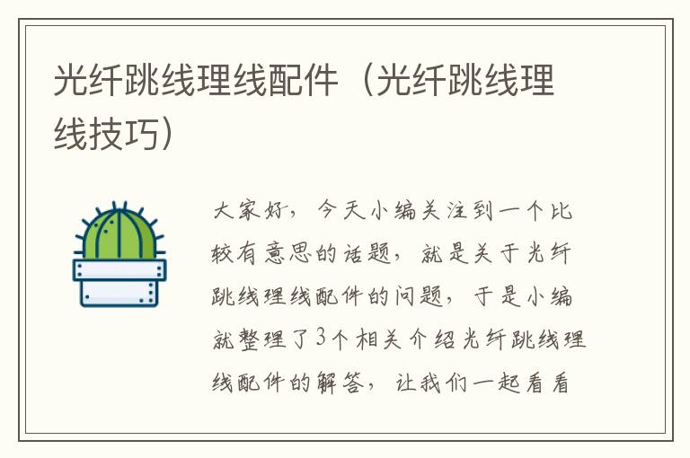 光纤跳线理线配件(光纤跳线理线技巧)