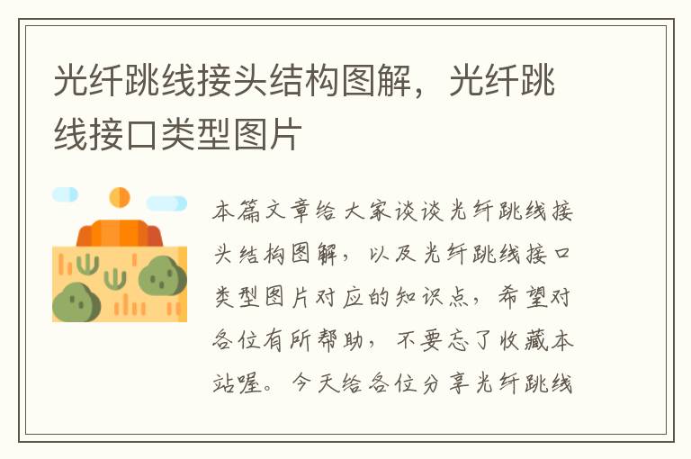 光纤跳线接头结构图解,光纤跳线接口类型图片