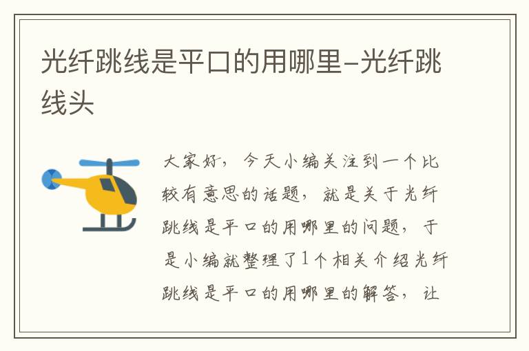 光纤跳线是平口的用哪里-光纤跳线头