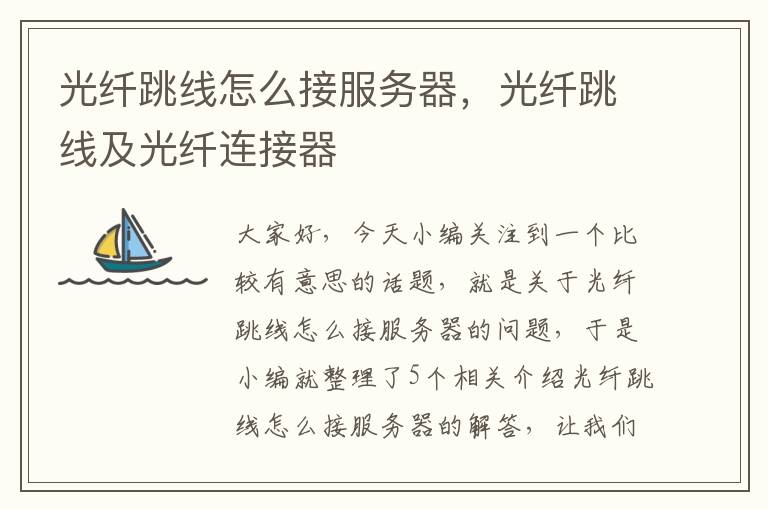 光纤跳线怎么接服务器,光纤跳线及光纤连接器