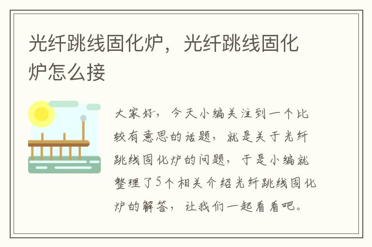 光纤跳线固化炉,光纤跳线固化炉怎么接