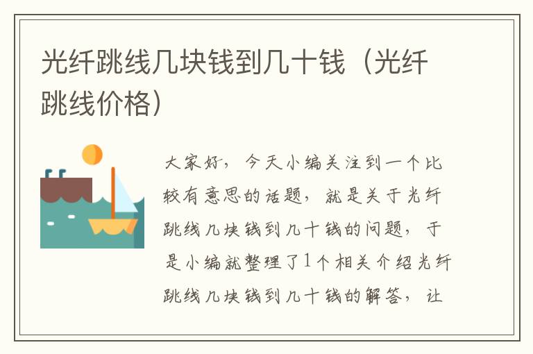 光纤跳线几块钱到几十钱(光纤跳线价格)