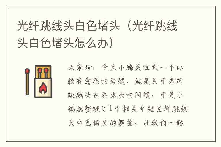 光纤跳线头白色堵头(光纤跳线头白色堵头怎么办)