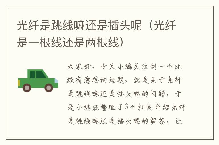 光纤是跳线嘛还是插头呢(光纤是一根线还是两根线)