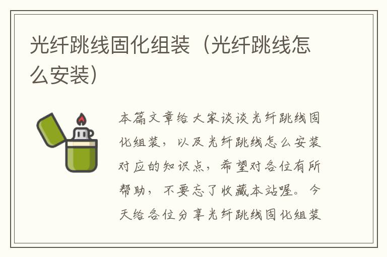 光纤跳线固化组装(光纤跳线怎么安装)