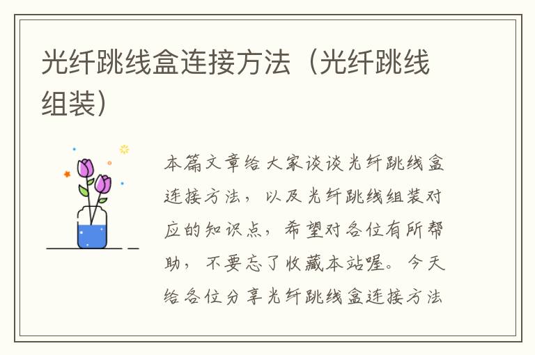 光纤跳线盒连接方法(光纤跳线组装)